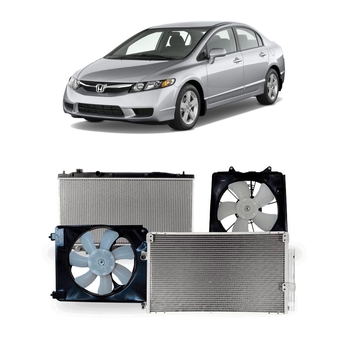 KIT RADIADOR CONDENSADOR GMV NEW CIVIC 1.8 2006 A 2011 DENSO