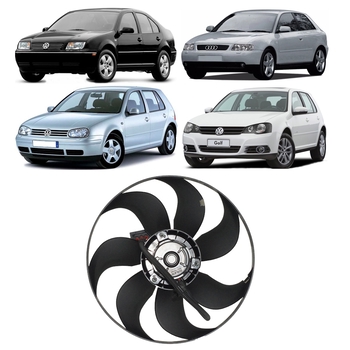 ELETROVENTILADOR MAIOR AUDI A3 VOLKSWAGEN BORA GOLF NEW BEETLE 1999 A 2013 POLO 2003 A 2006 7 PAS 3 PINOS MOTOR FINO 75MM BAUEN