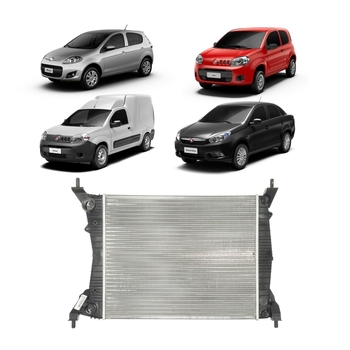 RADIADOR FIAT FIORINO GRAND SIENA MOBI PALIO UNO 2009 a 2021 1.0 1.4 1.6 COM E SEM AR VALEO