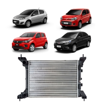 RADIADOR FIAT FIORINO GRAND SIENA MOBI PALIO UNO 2009 a 2021 1.0 1.4 COM AR DENSO