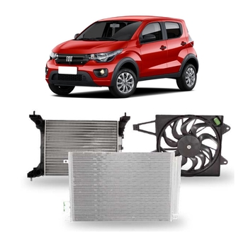 KIT RADIADOR MOBI 1.0 4 CILINDROS FIRE EVO 2016 A 2022 DENSO