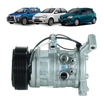 COMPRESSOR TOYOTA ETIOS 1.3 1.5 HATCH SEDAN 2012 A 2021 7PK 10SE13C DENSO