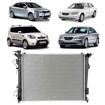 RADIADOR HYUNDAI KIA MOTORS AZERA CERATO SONATA SOUL 2006 a 2012 1.6 3.3 COM AR MAHLE